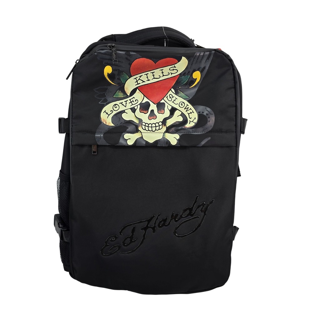 Ed Hardy Love Kills Slowly 2-in-1 Travel Backpack Suitcase Black L418802BP-003